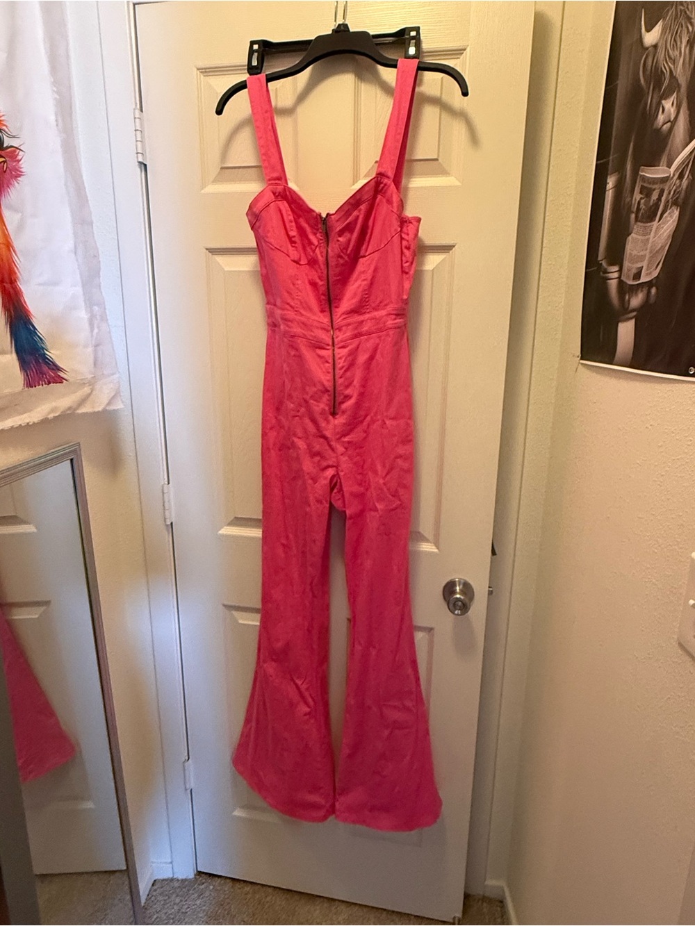 Flying Tomato Hot Pink Flared-Strap Jumpsuit